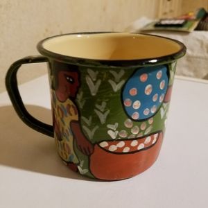 Africa Handpainted Enameled Cup Mug